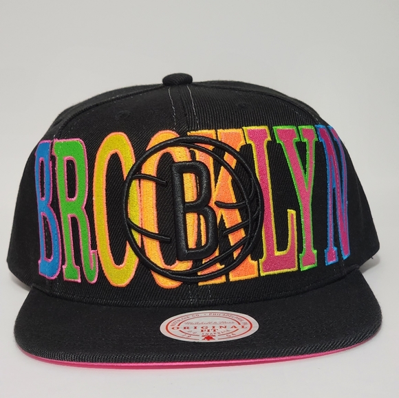 Mitchell & Ness Brooklyn Nets Snapback Cap NBA In Your Face Embroidered Hat - Picture 13 of 13